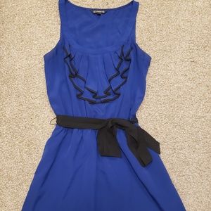 Express - Blue Belted Dress